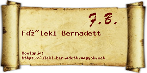 Füleki Bernadett névjegykártya