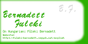 bernadett fuleki business card