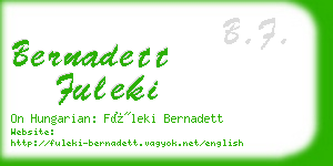 bernadett fuleki business card